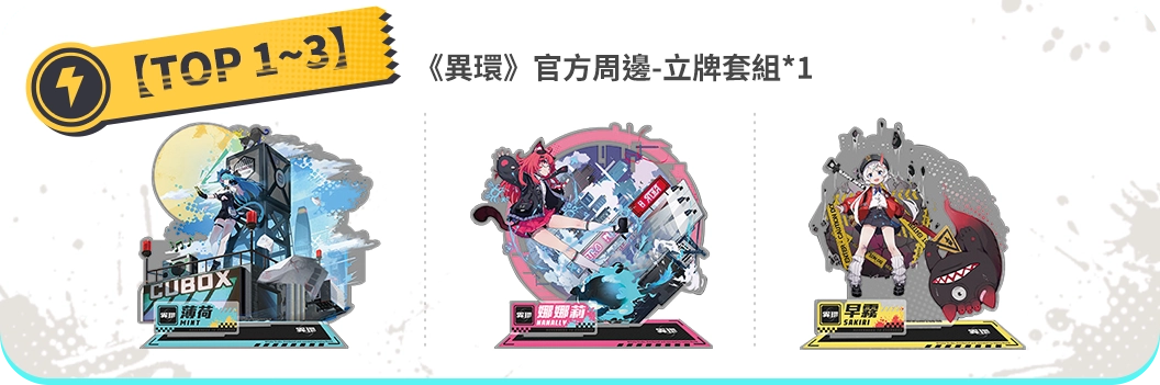 【Top 1~3】《異環》官方周邊-立牌套組*1